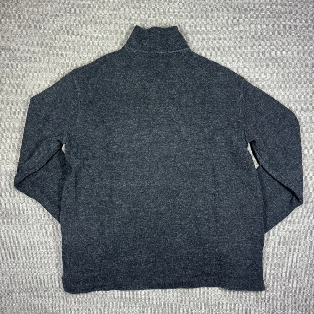 Polo Ralph Lauren Mens Estate-Rib Quarter-Zip Sweater Charcoal Gray Medium